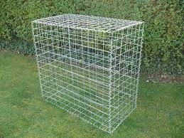 Silver PVC Coated Gabion Basket 1m x 1m x 1m with 2.0-4.0mm Wire