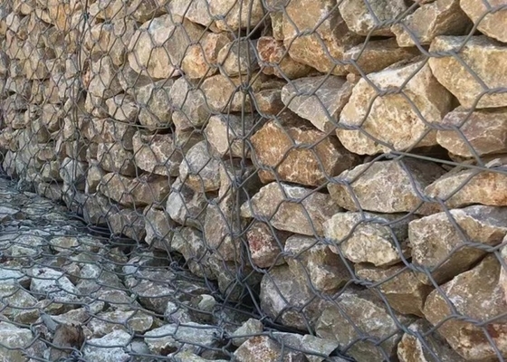 2*1*1m 245gsm जस्ती तार गैबियन बास्केट टिकाऊ निर्माण