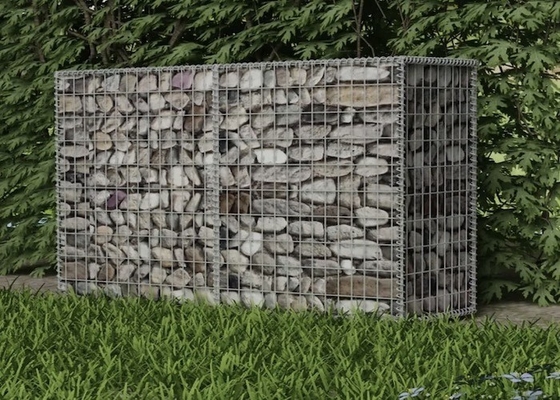 पाउडर कोटिंग गैल्वेनाइज्ड गेबियन बास्केट 4x1x1m 60x80mm मेष