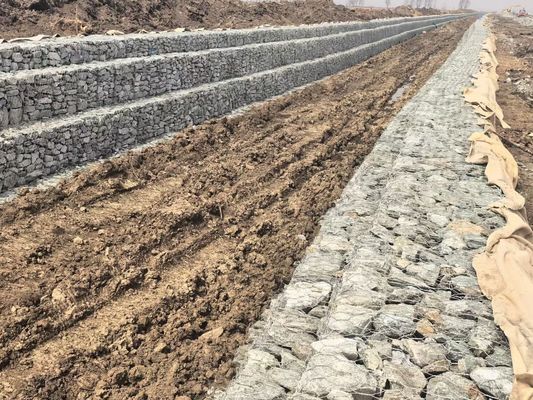 बाढ़ बैंक या गाइड बैंक वायर व्यास 2.0 मिमी-4.0 मिमी के साथ Gabion जाल