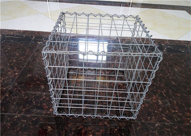 रजत रंग सजावटी गेबियन टोकरी / जस्ती स्टील स्टोन केज