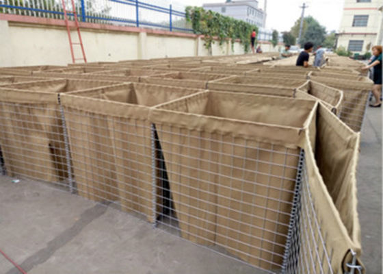 टिकाऊ वेल्डेड सैन्य रेत गेबियन बॉक्स दीवार रक्षात्मक बाधा रेत के साथ रक्षा के लिए
